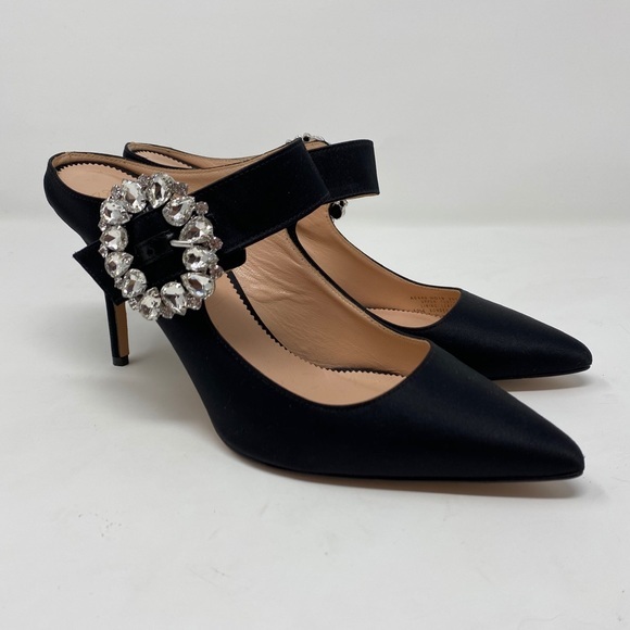 Crystal Embellished Heeled Mules